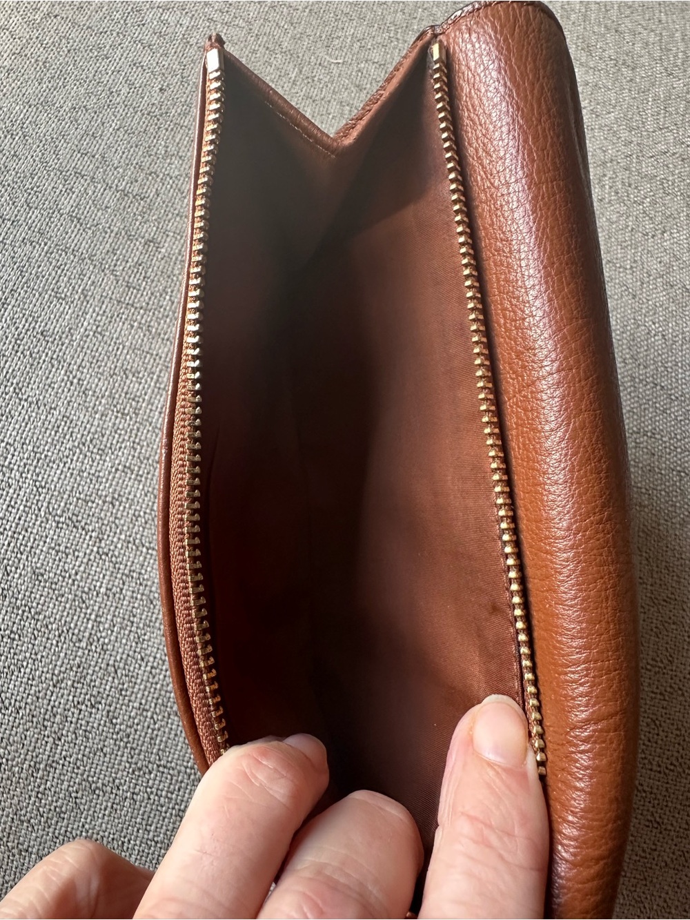 Coach Tri-fold Leather Wallet in Cognac Brown - Picture 6 of 14